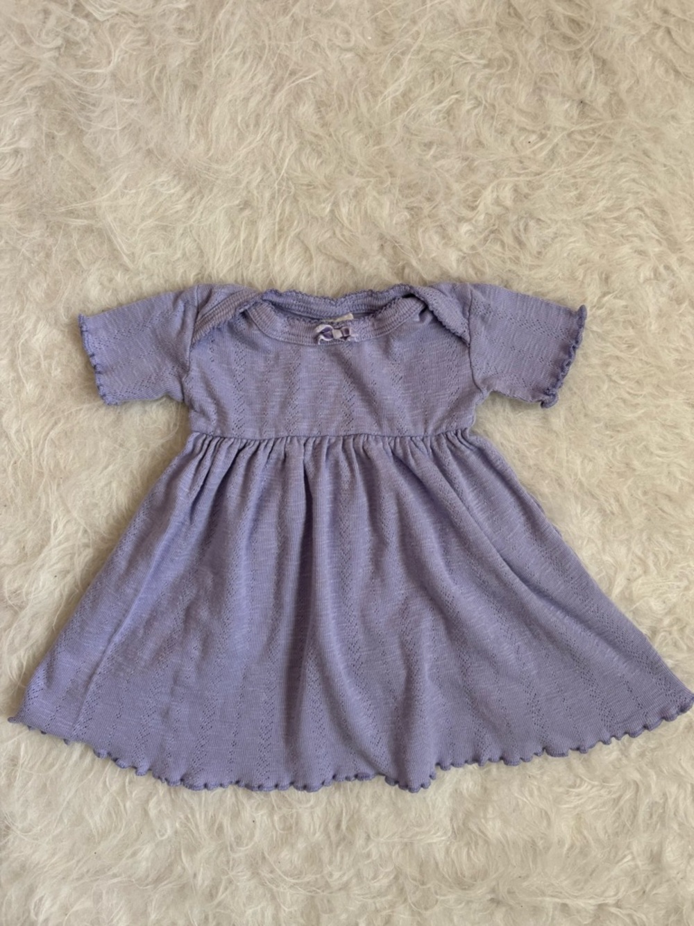 kate quinn Organic Cotton Cottagecore Lilac Knit Baby Dress